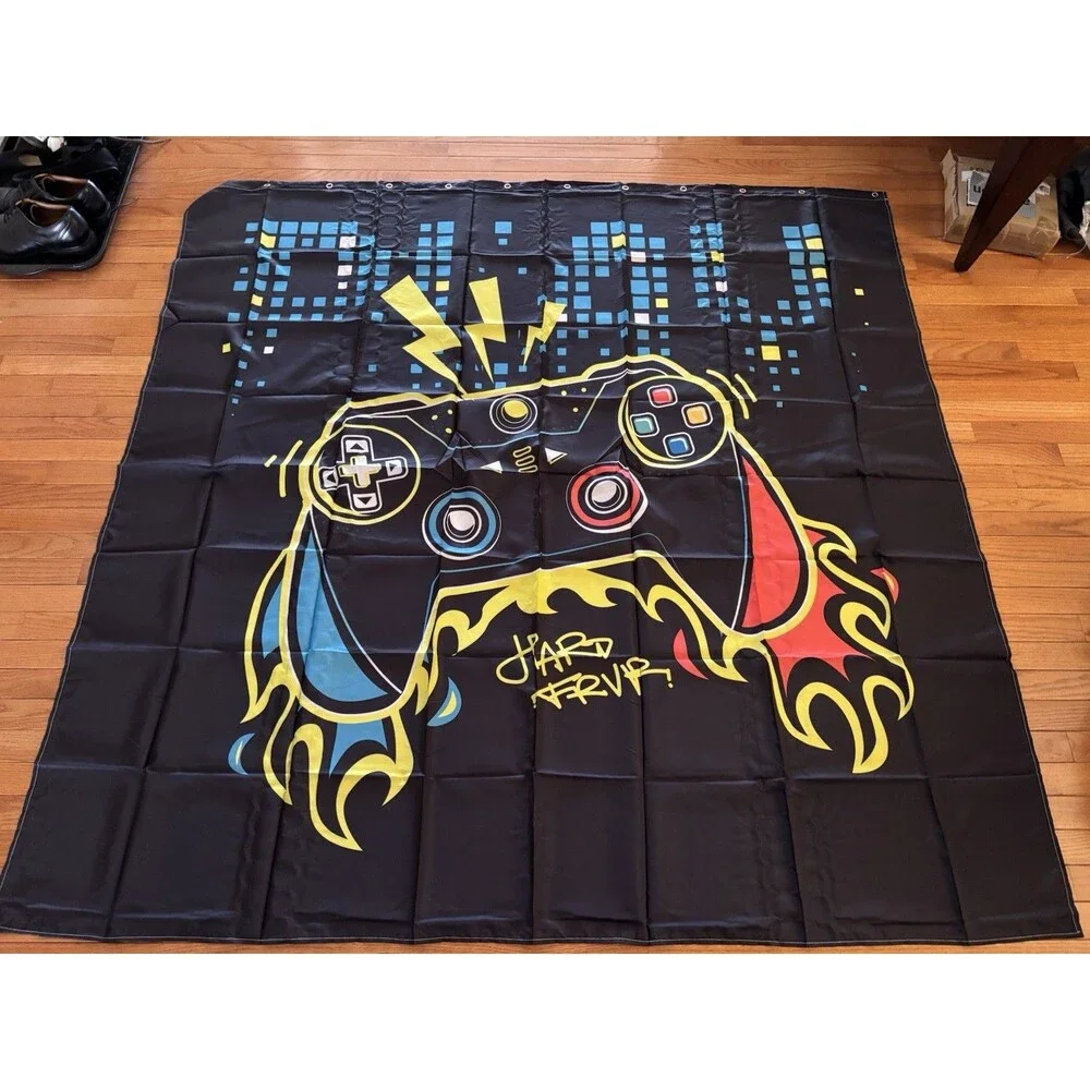 Video Gamer Shower Curtain 72 inch by 72 inch Video Gaming Decor